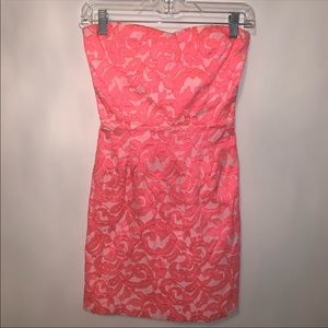 Pink floral mini dress